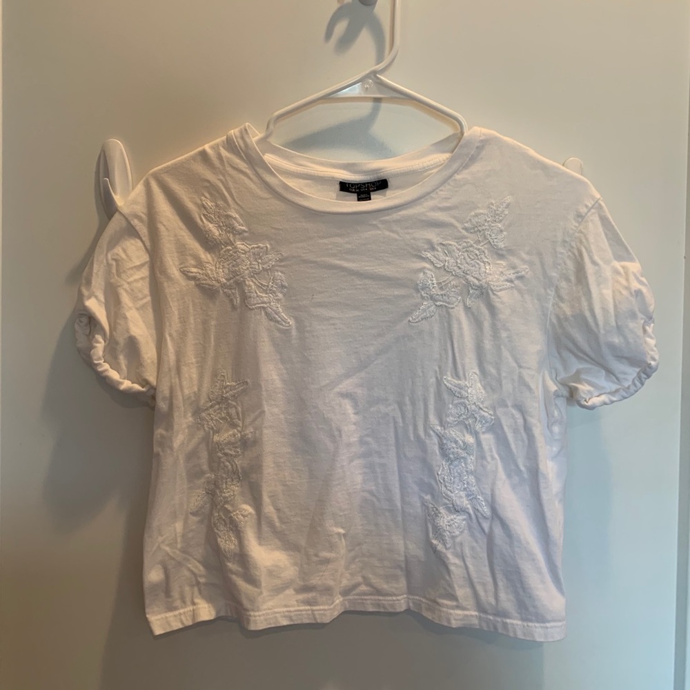 Topshop cropped white tee